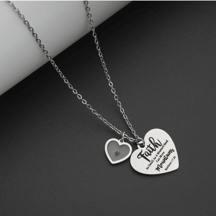 FREE Today: Dual Heart Locket Mustard Seed Matthew 17:20 Scripture Necklace: Emblem of Mighty Unwavering Faith - image 5