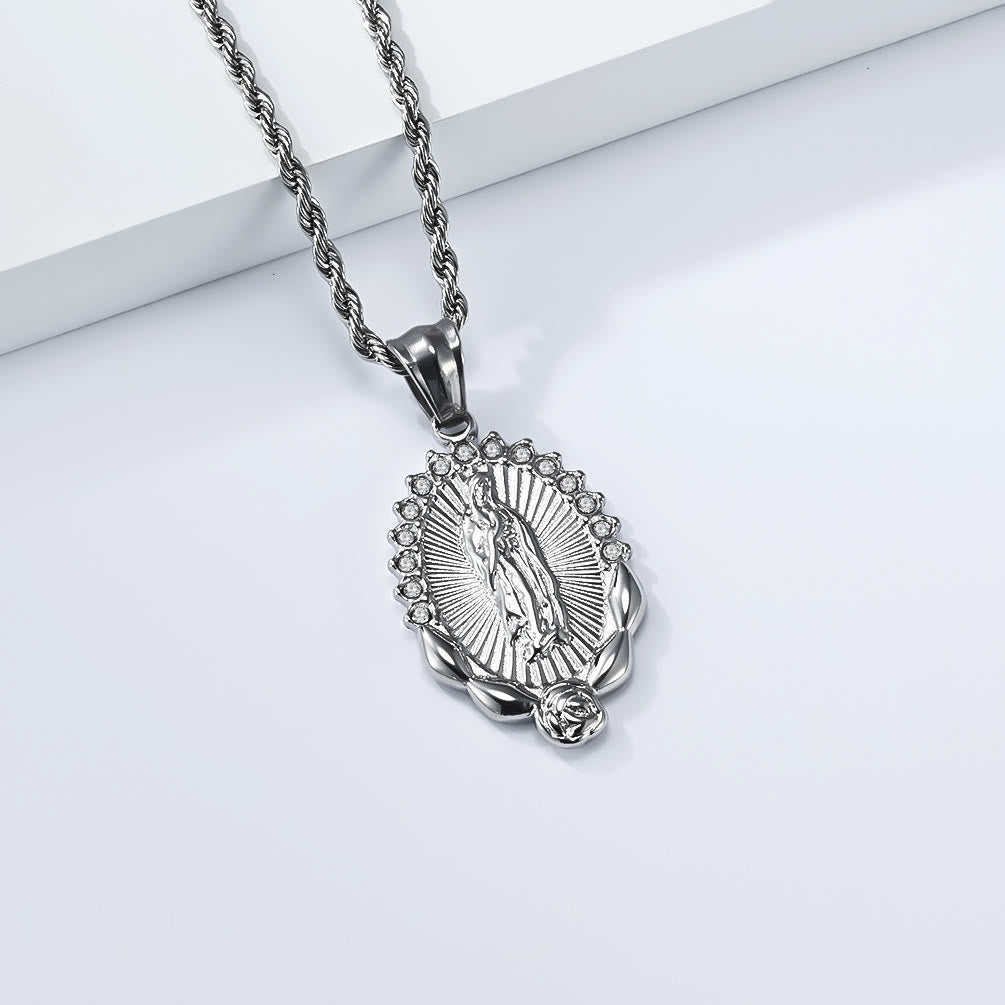 FREE Today: Luminous Zircon Our Lady Rose Rope Necklace: Token of Heavenly Benevolence - image 5