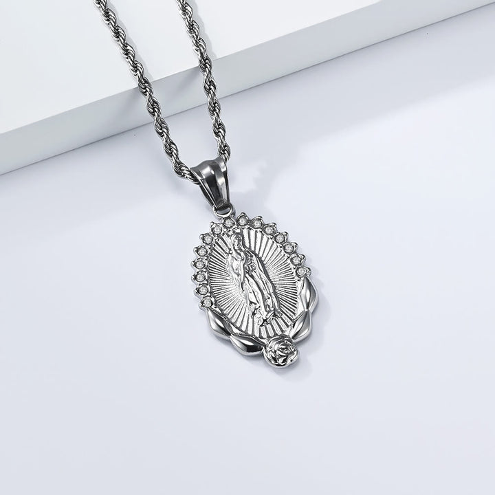 FREE Today: Luminous Zircon Our Lady Rose Rope Necklace: Token of Heavenly Benevolence - image 5