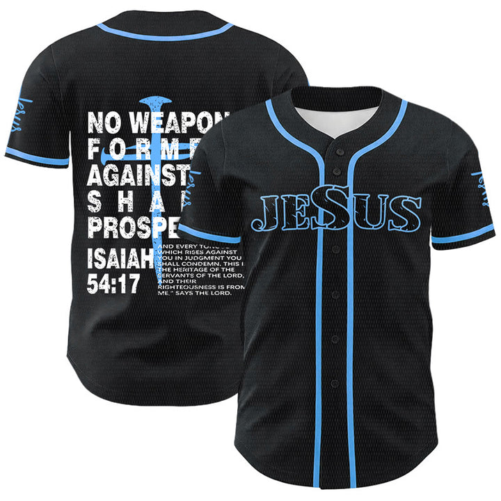 Christianartworkshop No Weapon Formed Against Me Shall Prosper Baseball Jersey - image 13