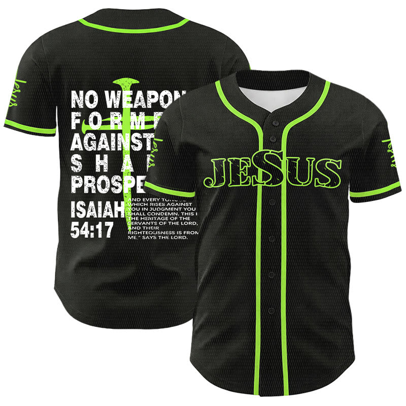 Christianartworkshop No Weapon Formed Against Me Shall Prosper Baseball Jersey - image 20