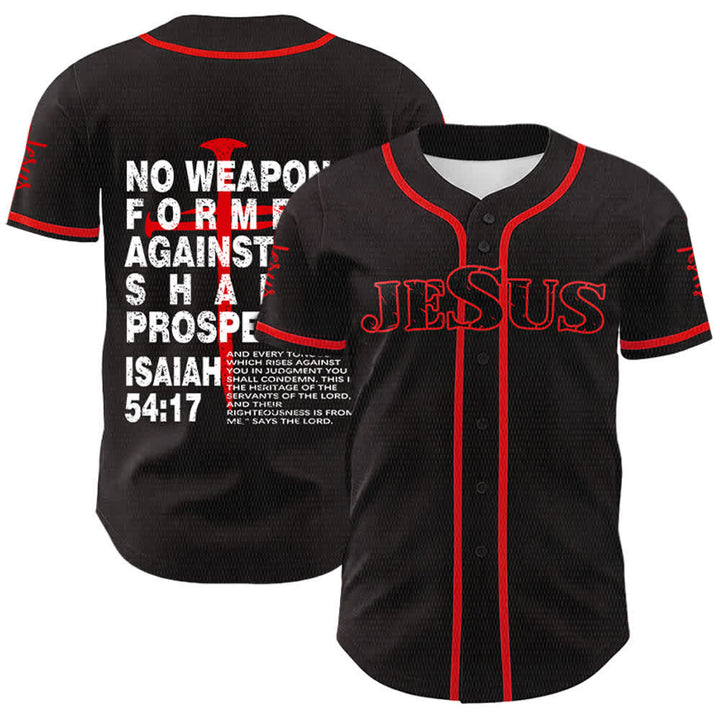 Christianartworkshop No Weapon Formed Against Me Shall Prosper Baseball Jersey - image 4