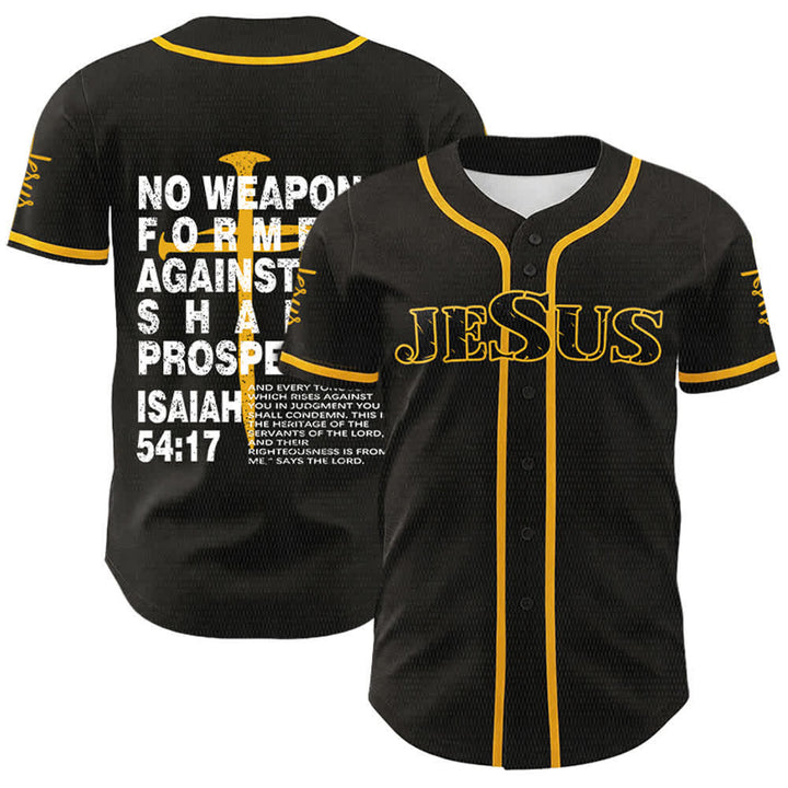 Christianartworkshop No Weapon Formed Against Me Shall Prosper Baseball Jersey - image 7