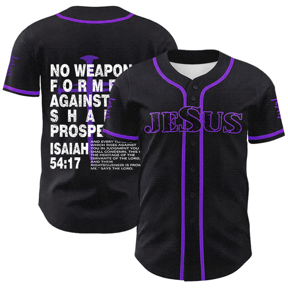 Christianartworkshop No Weapon Formed Against Me Shall Prosper Baseball Jersey - image 23