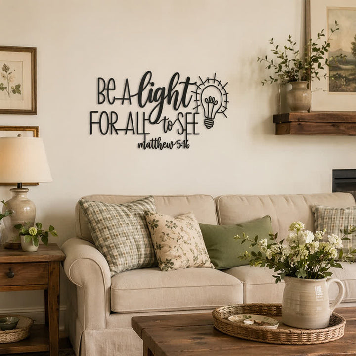 Christianartworkshop Matthew 5:16 Light Bulb Script Metal Wall Decor: Symbol of Divine Illumination - image 5