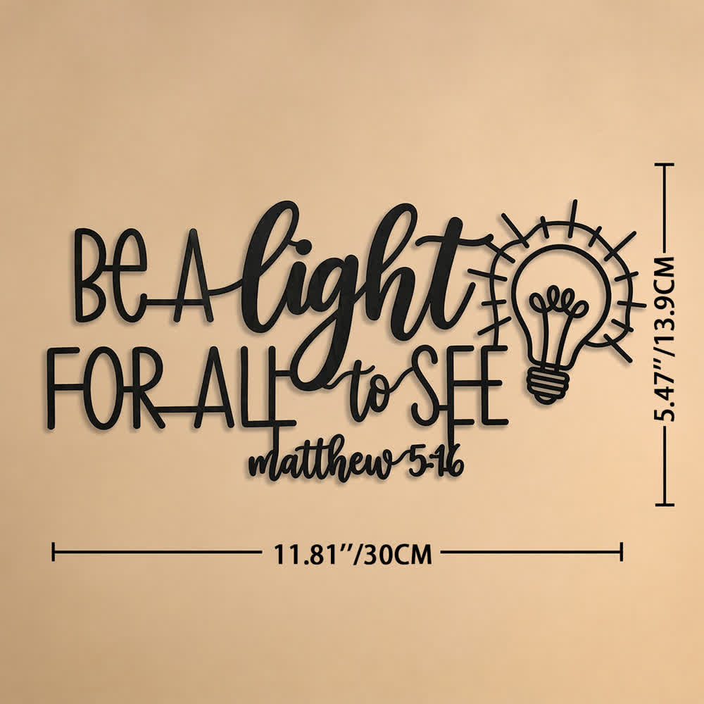 Christianartworkshop Matthew 5:16 Light Bulb Script Metal Wall Decor: Symbol of Divine Illumination - 11.81''*5.47''*0.04''/30*13.9*0.1cm - image 7