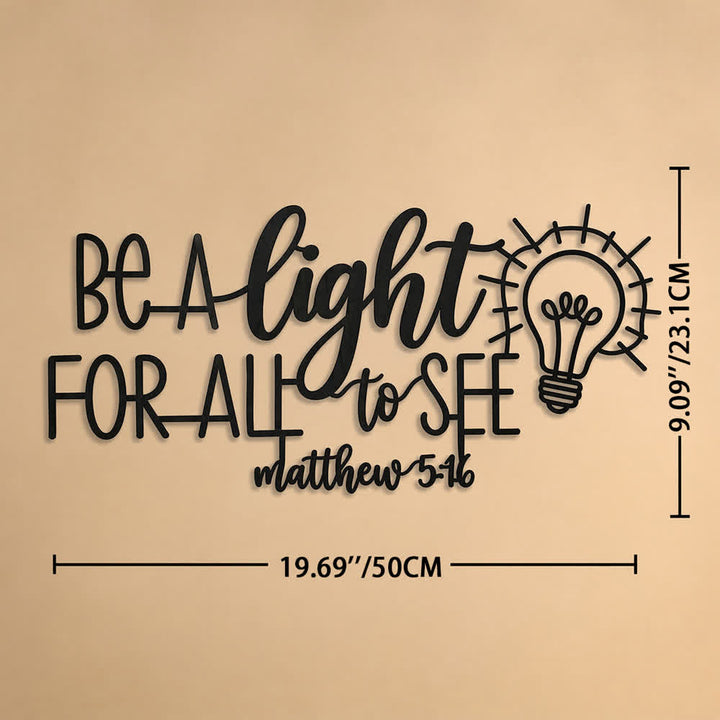 Christianartworkshop Matthew 5:16 Light Bulb Script Metal Wall Decor: Symbol of Divine Illumination - 19.69''*9.09''*0.06''/50*23.1*0.15cm - image 9