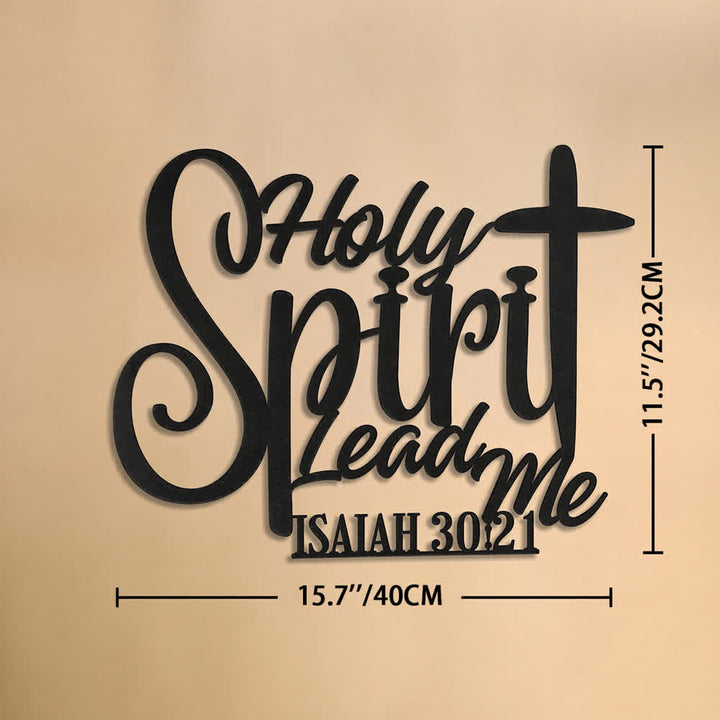 Christianartworkshop Isaiah 30:21 Holy Spirit Lead Me Cross Script Metal Wall Decor: Symbol of Gentle Divine Guidance - 15.75''*11.5''*0.04''/40*29.2*0.1cm - image 6