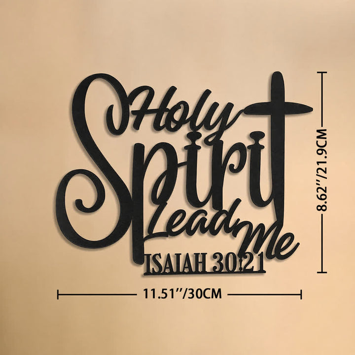 Christianartworkshop Isaiah 30:21 Holy Spirit Lead Me Cross Script Metal Wall Decor: Symbol of Gentle Divine Guidance - 11.81''*8.62''*0.04''/30*21.9*0.1cm - image 5
