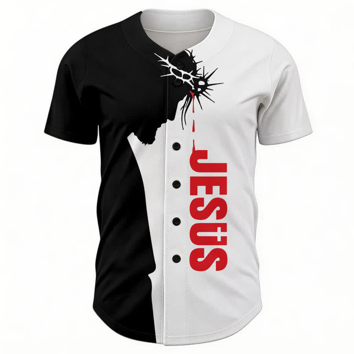 Christianartworkshop Jesus My Everything Split Faith Unisex Baseball Jersey - image 1