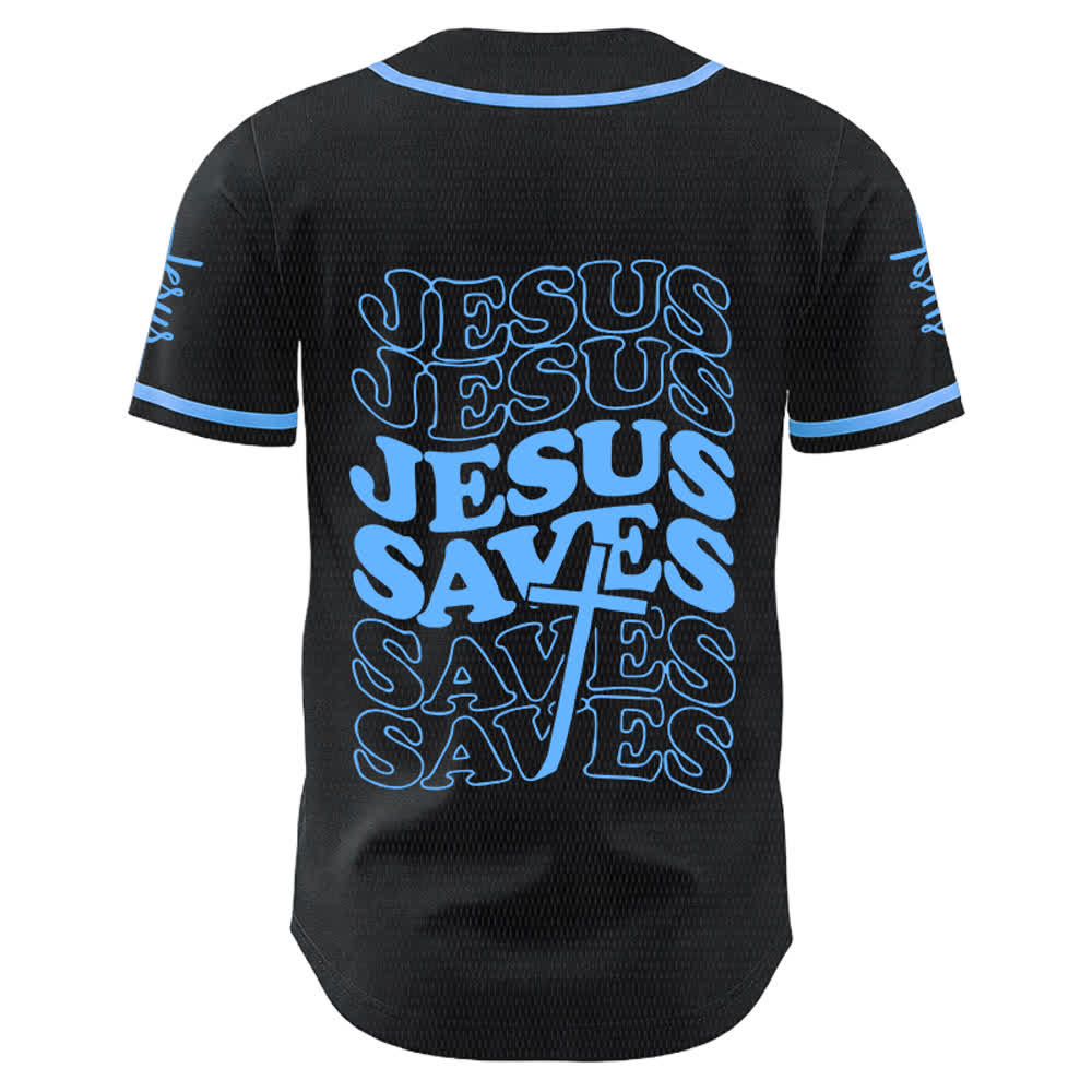 Christianartworkshop Jesus Saves Faith Statement Unisex Custom Baseball Jersey - image 1