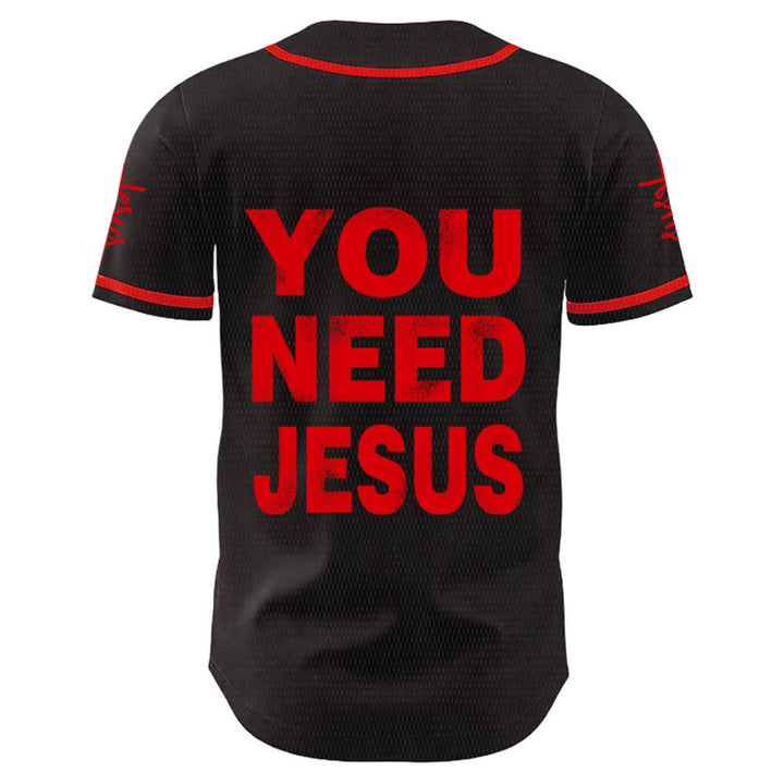 Christianartworkshop You Need Jesus Faith Statement Unisex Baseball Jersey - image 1