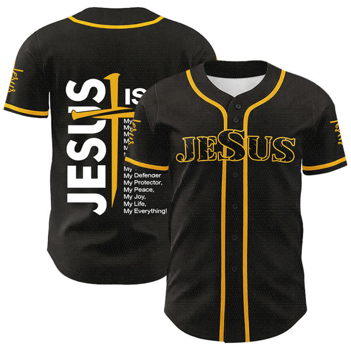 Christianartworkshop Jesus Is My Everything Faith Unisex Baseball Jersey - Yellow - 5XL - image 9