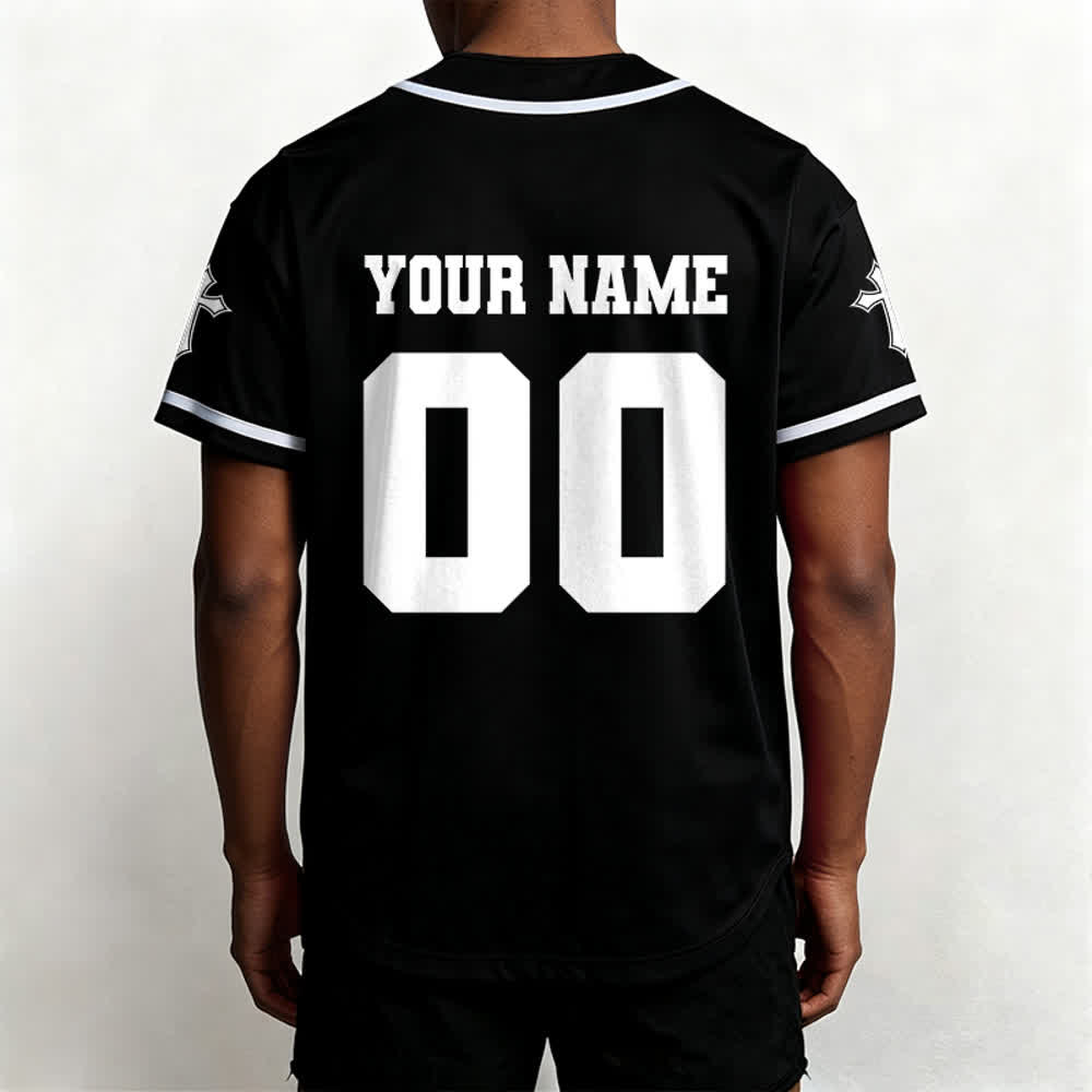 Christianartworkshop Lion Cross Jesus Faith Personalized Name Number Unisex Custom Baseball Jersey - image 5