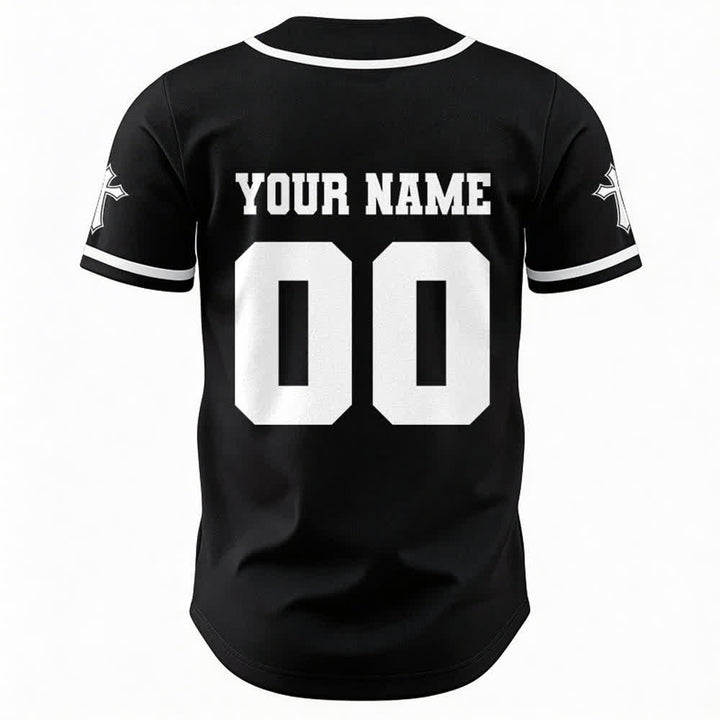 Christianartworkshop Lion Cross Jesus Faith Personalized Name Number Unisex Custom Baseball Jersey - image 3