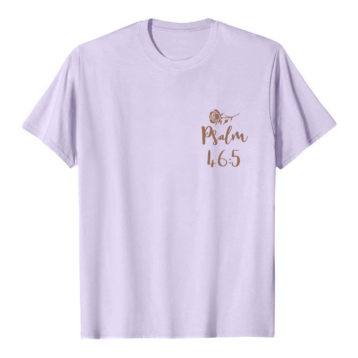Christianartworkshop Dual-Side God Is Within Her Psalm 46:5 Letter Print Classic T-shirt - image 8