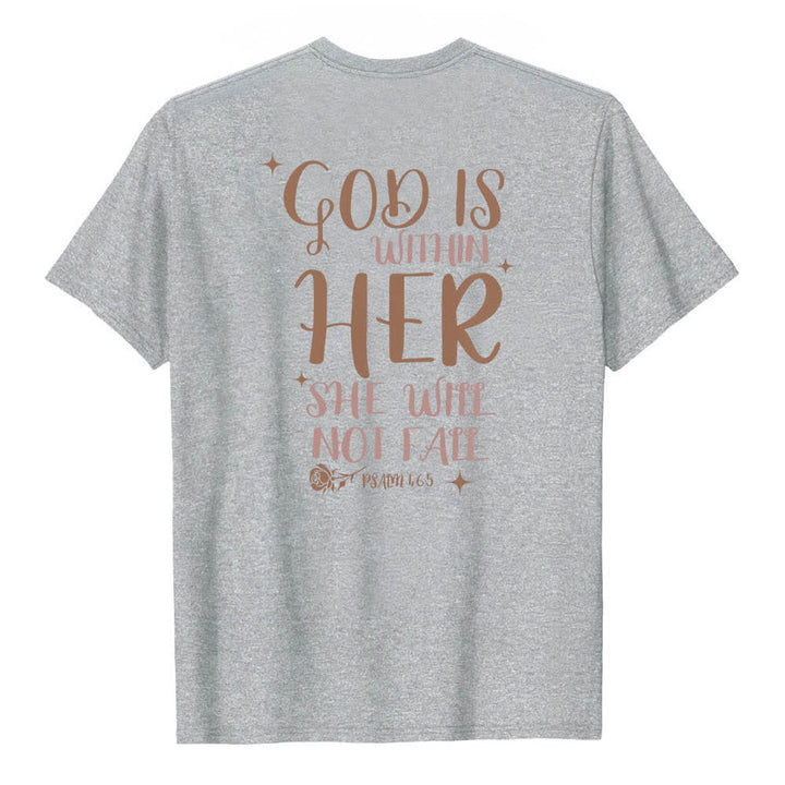 Christianartworkshop Dual-Side God Is Within Her Psalm 46:5 Letter Print Classic T-shirt - image 22
