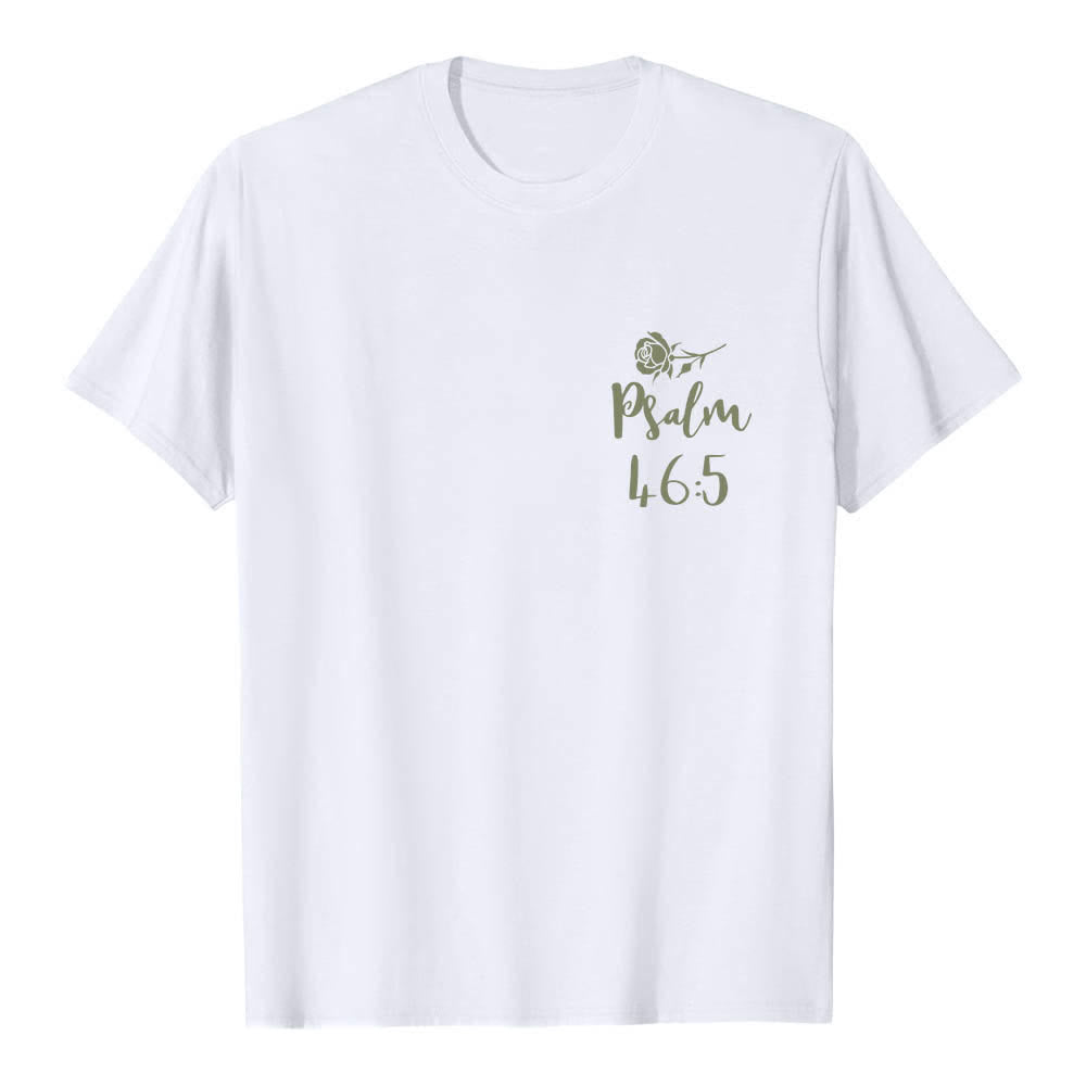 Christianartworkshop Dual-Side God Is Within Her Psalm 46:5 Letter Print Classic T-shirt - image 17