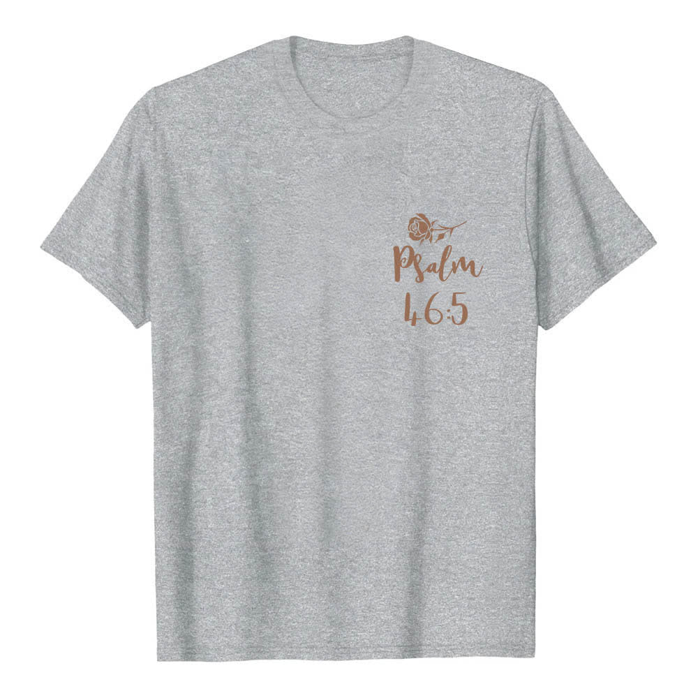 Christianartworkshop Dual-Side God Is Within Her Psalm 46:5 Letter Print Classic T-shirt - image 23