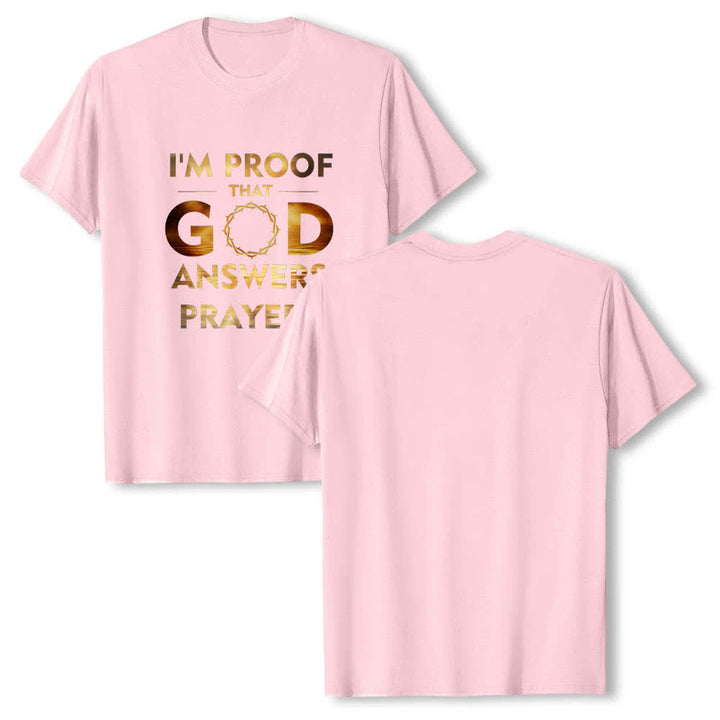Christianartworkshop Dual-Side I'm Proof That God Answers Prayer Letter Print Classic T-shirt - Pink - 2XL - image 21
