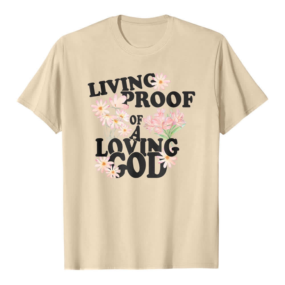 Christianartworkshop Dual-Side Living Proof Of A Loving God Floral Letter Print Classic T-shirt - image 4
