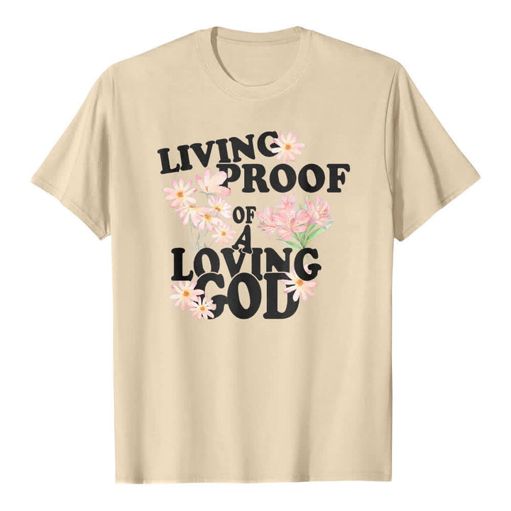Christianartworkshop Dual-Side Living Proof Of A Loving God Floral Letter Print Classic T-shirt - image 4