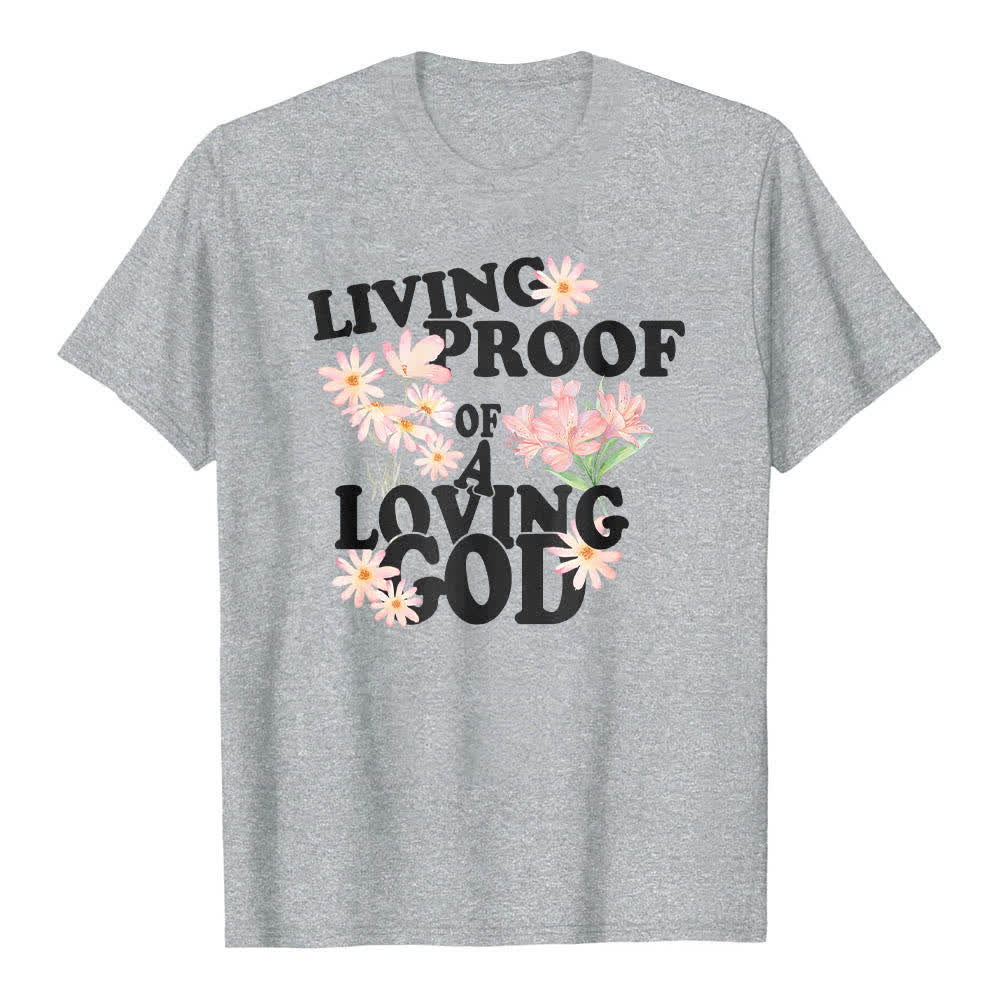Christianartworkshop Dual-Side Living Proof Of A Loving God Floral Letter Print Classic T-shirt - image 7