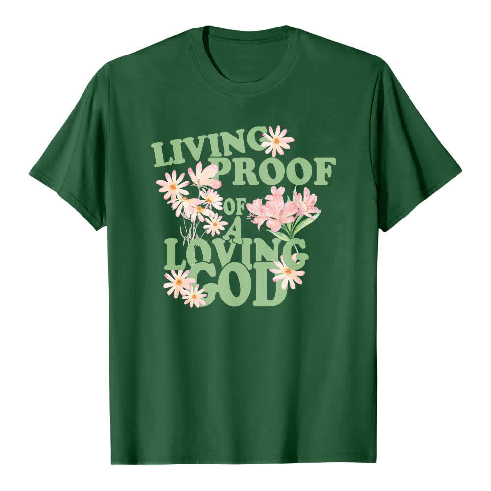 Christianartworkshop Dual-Side Living Proof Of A Loving God Floral Letter Print Classic T-shirt - image 10