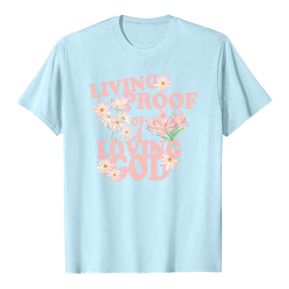 Christianartworkshop Dual-Side Living Proof Of A Loving God Floral Letter Print Classic T-shirt - image 16