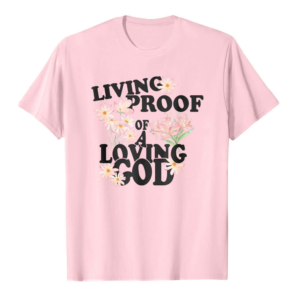 Christianartworkshop Dual-Side Living Proof Of A Loving God Floral Letter Print Classic T-shirt - image 25