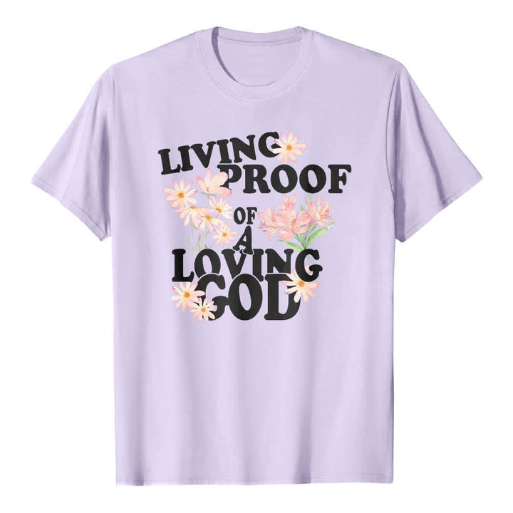 Christianartworkshop Dual-Side Living Proof Of A Loving God Floral Letter Print Classic T-shirt - image 19