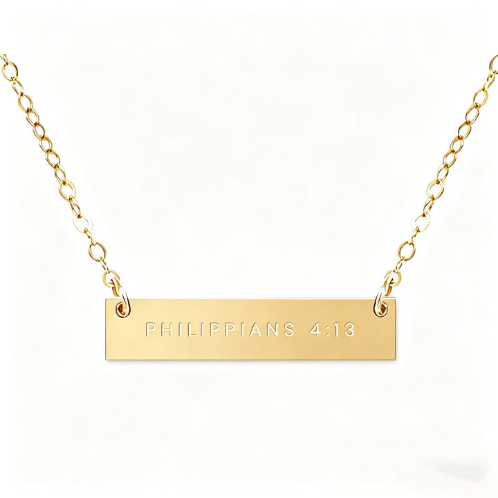 Christianartworkshop Faith Verse Engraved Bar Pendant Necklace - PHILIPPIANS 4:13 - image 8