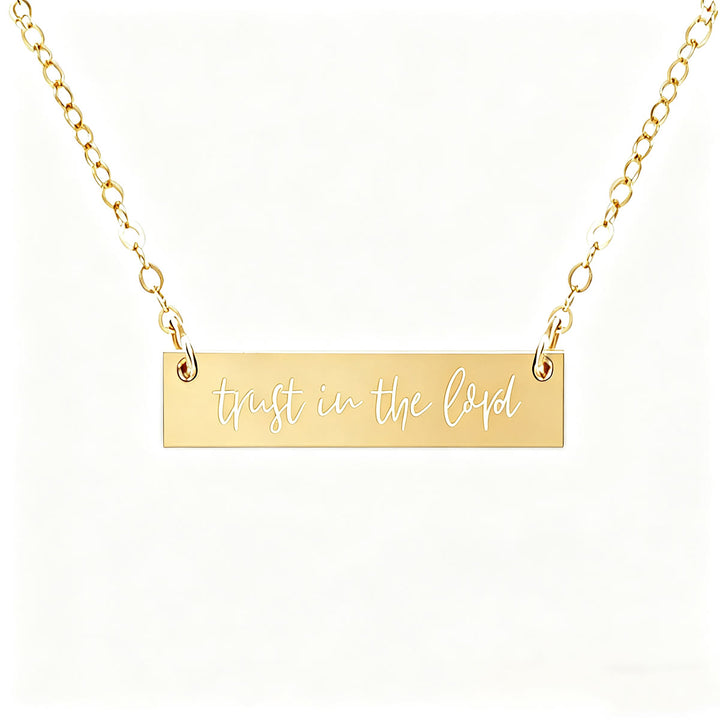 Christianartworkshop Faith Verse Engraved Bar Pendant Necklace - Trust in the Lord - image 7