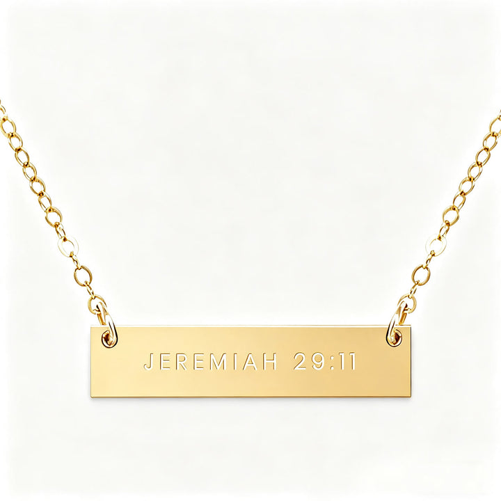 Christianartworkshop Faith Verse Engraved Bar Pendant Necklace - Jeremiah 29:11 - image 3
