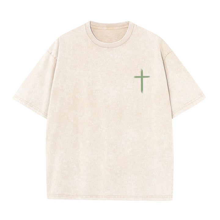 Christianartworkshop Dual-Side Let All That You Do Be Done In Love Floral Cross Letter Print Washed T-shirt - image 8