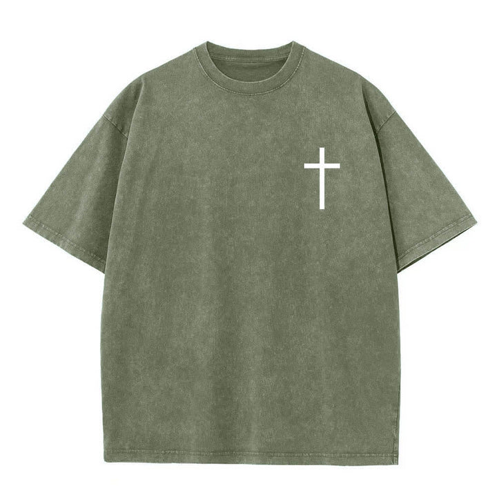 Christianartworkshop Dual-Side Philippians 4:13 Cross Scripture Letter Print Washed T-shirt - image 20