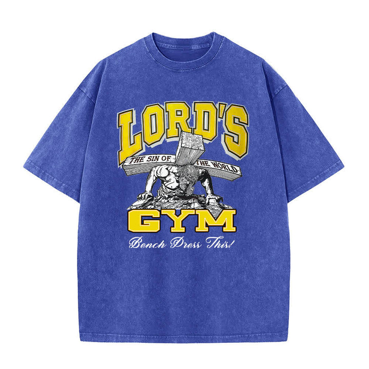 Christianartworkshop Dual-Side Lord's Gym His Pain Your Gain Graphic Letter Print Washed T-shirt - image 25