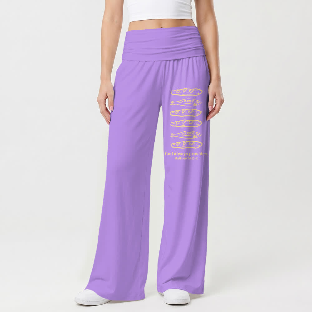 Christianartworkshop Loaves And Fish God Always Provides Scripture Art Casual Faith Women’s Wide Leg Pants - image 13