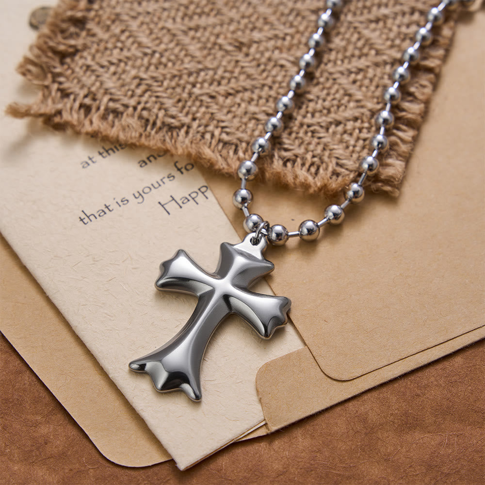 Christianartworkshop Flared Cross Pendant Ball Chain Necklace - image 1