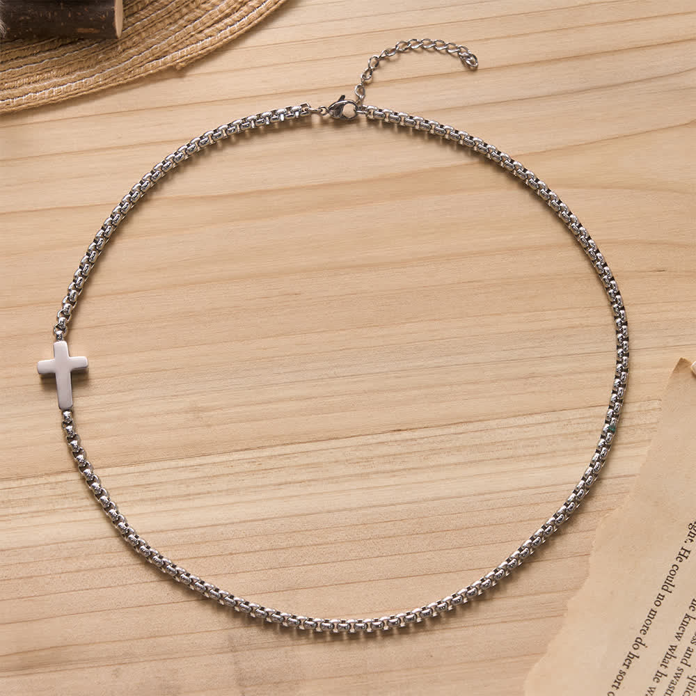 FREE Today: Sleek Stainless Steel Cross Necklace with Sideways Pendant: A Reminder of Divine Grace - image 15