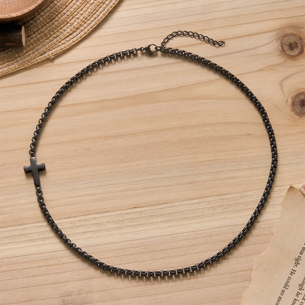 Christianartworkshop Sleek Stainless Steel Cross Necklace with Sideways Pendant: A Reminder of Divine Grace - image 22
