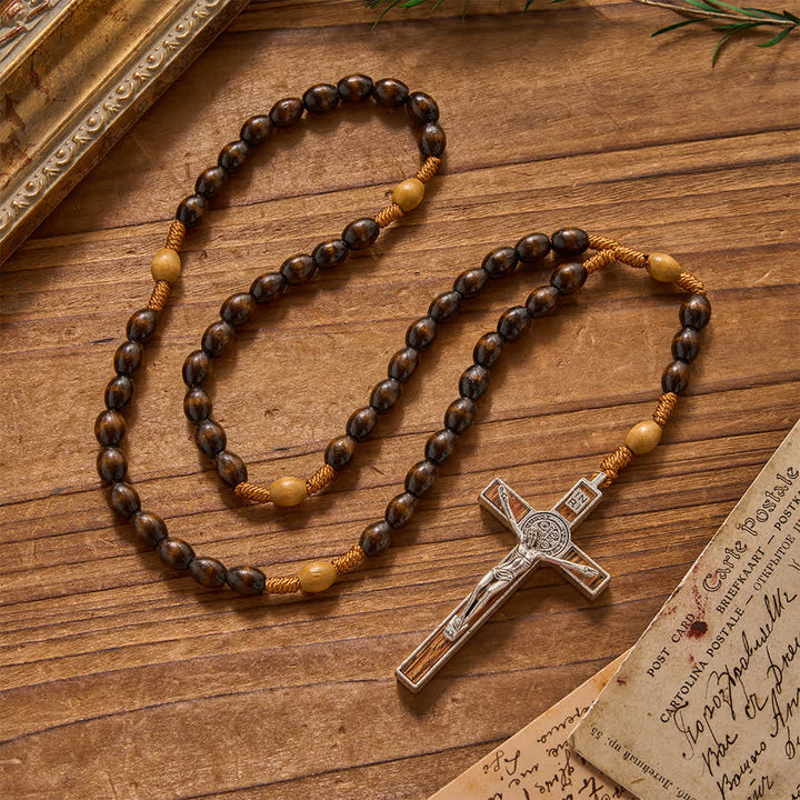 Christianartworkshop arthy Textured Natural Wood Bead Knotted Rosary: For Private Silent Meditation - Brown Beads Rosary - image 0