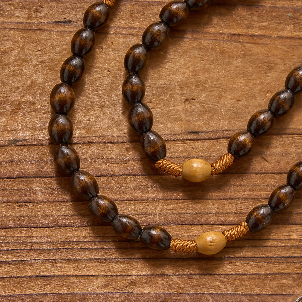 Christianartworkshop arthy Textured Natural Wood Bead Knotted Rosary: For Private Silent Meditation - image 3