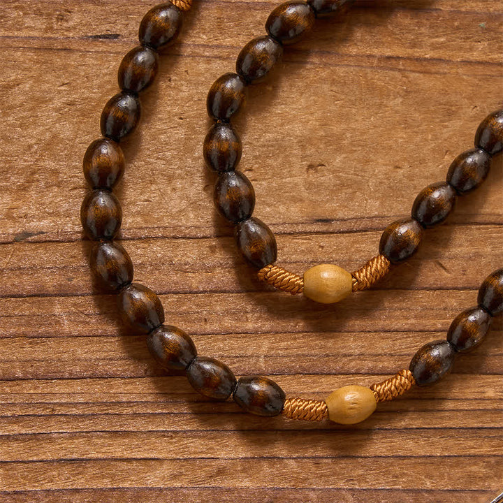 Christianartworkshop arthy Textured Natural Wood Bead Knotted Rosary: For Private Silent Meditation - image 3