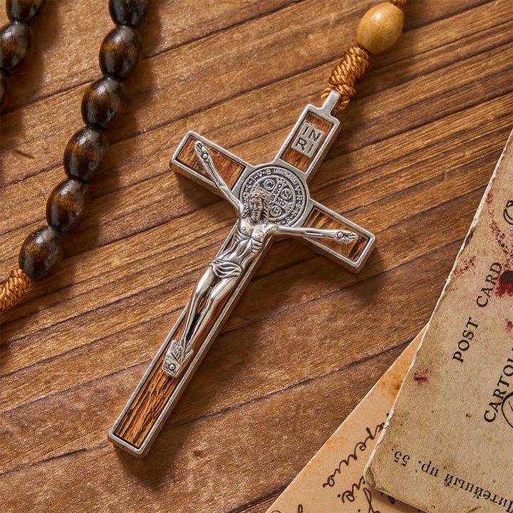 Christianartworkshop arthy Textured Natural Wood Bead Knotted Rosary: For Private Silent Meditation - image 4