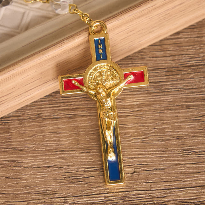 FREE Today: Vibrant Multi-Tone Glass Saint Benedict Rosary: For Chapel Worship & Daily Handheld Prayer - image 6
