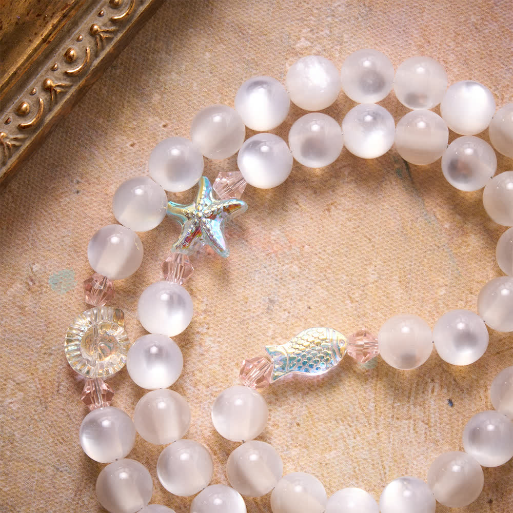 FREE Today: Summer Ocean Themed Frosted Matte Bead Rosary With Starfish & Fish Crystal Charms - image 5
