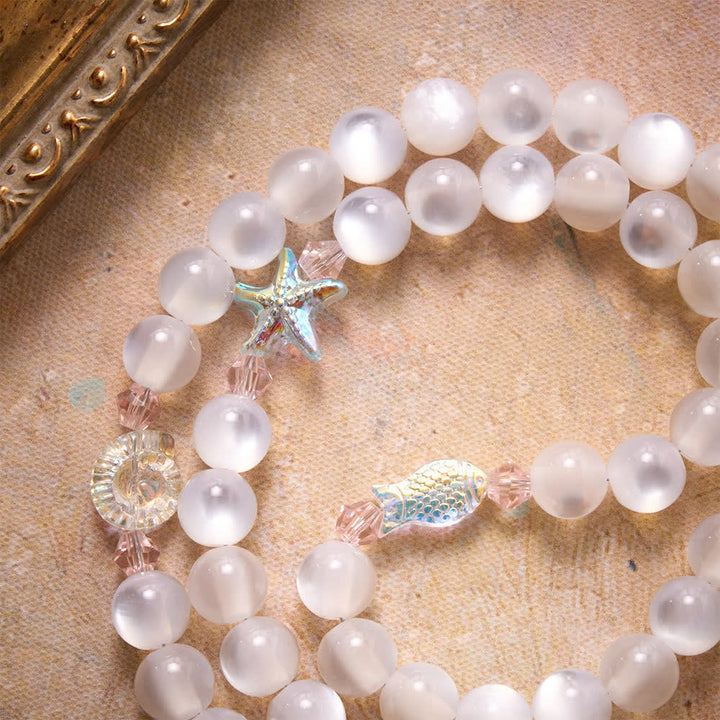 FREE Today: Summer Ocean Themed Frosted Matte Bead Rosary With Starfish & Fish Crystal Charms - image 5