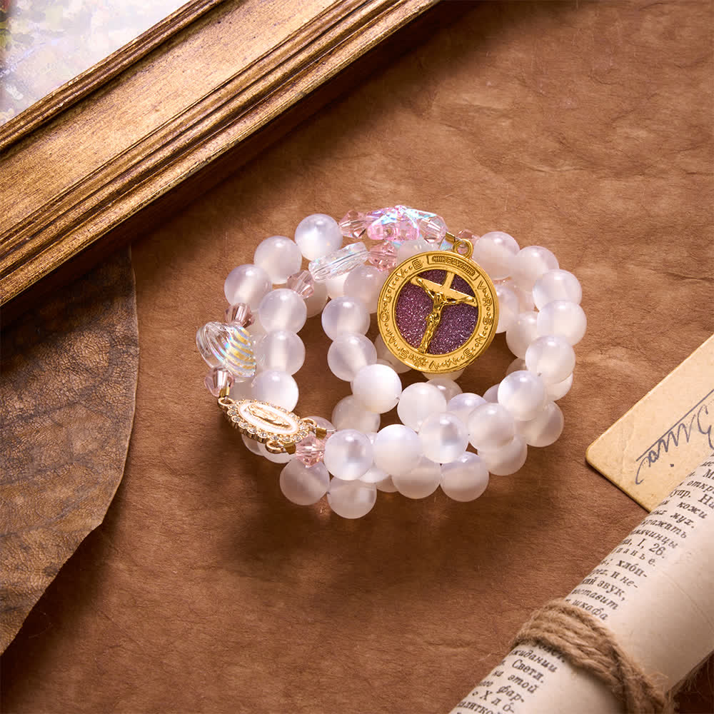 FREE Today: Summer Ocean Themed Frosted Matte Bead Rosary With Starfish & Fish Crystal Charms - image 4