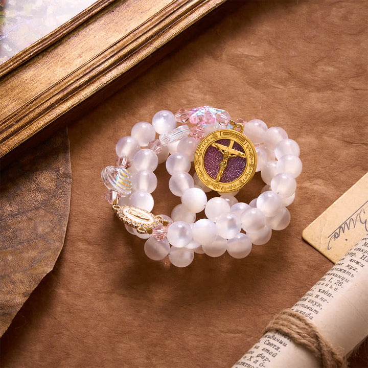 FREE Today: Summer Ocean Themed Frosted Matte Bead Rosary With Starfish & Fish Crystal Charms - image 4